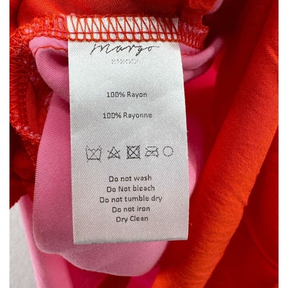 Margo Baridon Colorblock Tunic Dress Size XL Pink Red Relaxed Fit Button Down - Picture 13 of 15